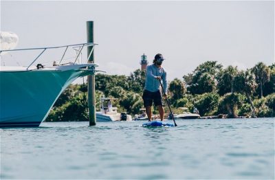 Man on standup paddle board