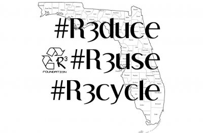 Image of Florida with Reduce Reuse and Recycle text